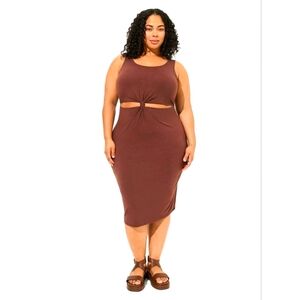 Torrid Midi Knot Front Tank Dress 00x Brown NWT